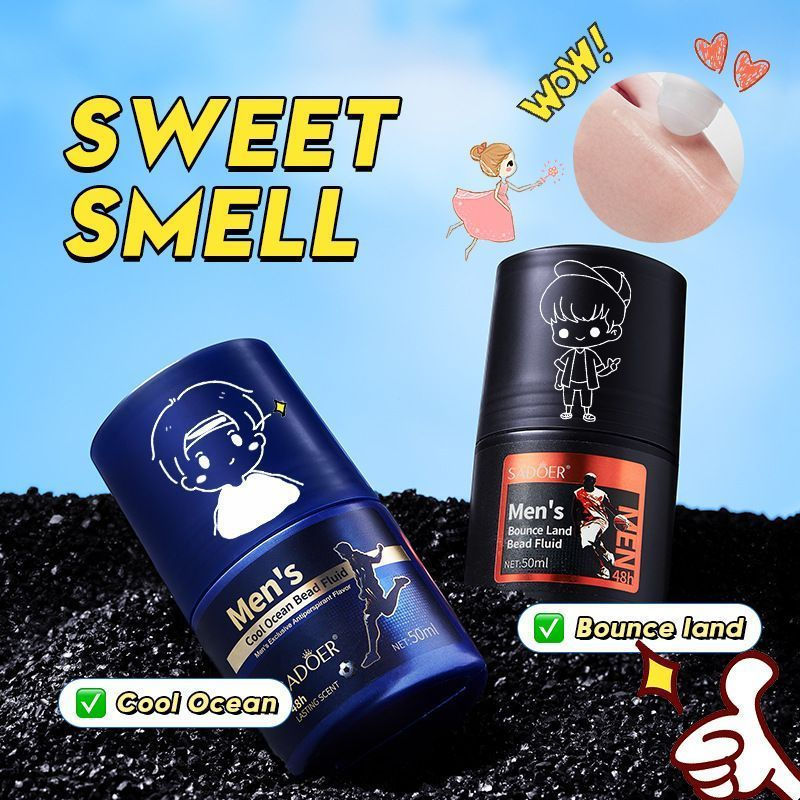 [ขายดี] Mens Antiperspirant Deodorant Antiperspirant Dry Portable Fragrance Roll-On Fragrance Deodor