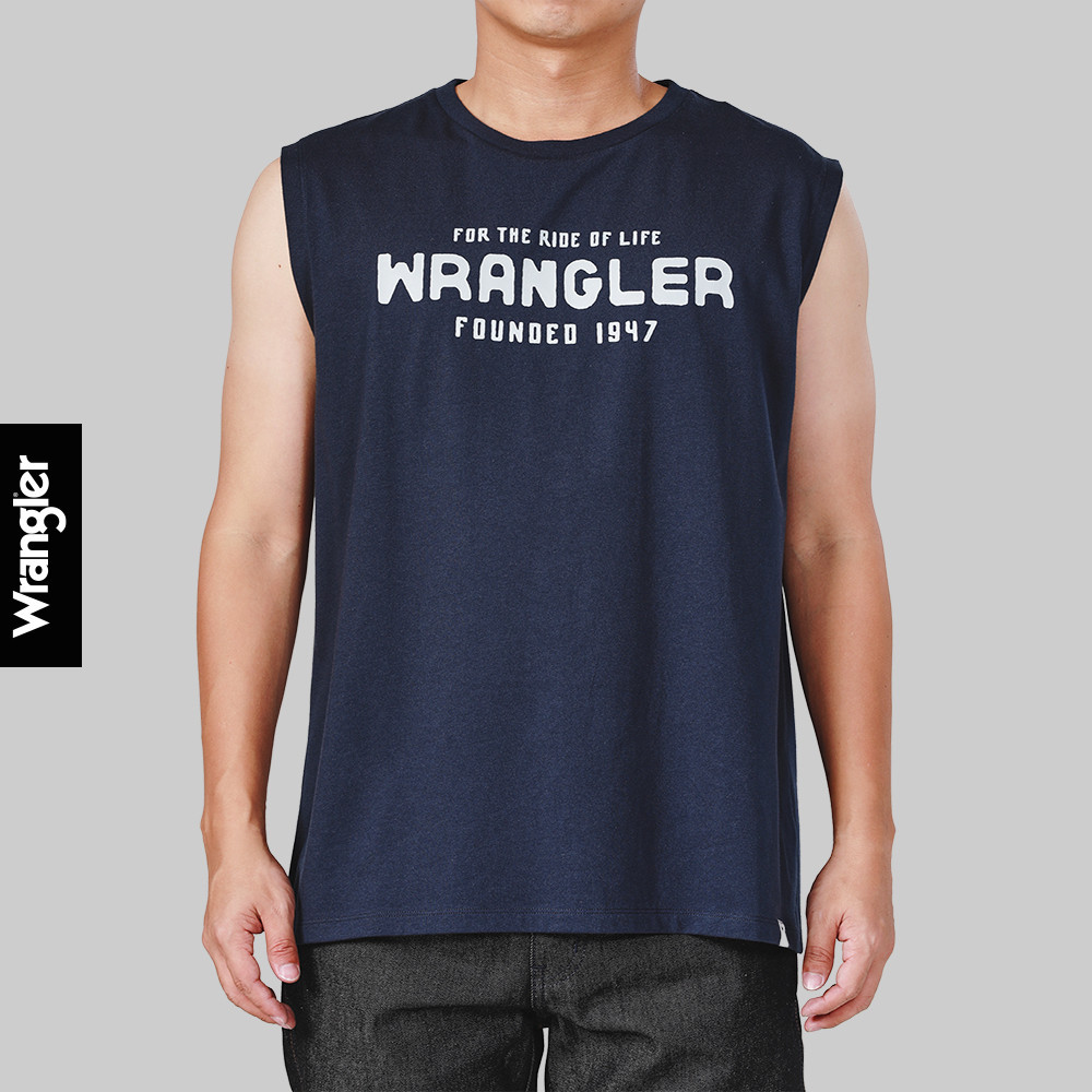 WRANGLER เสื้อยืดแขนกุดผู้ชาย รุ่น WR F125MTSLF02 สีกรมท่า