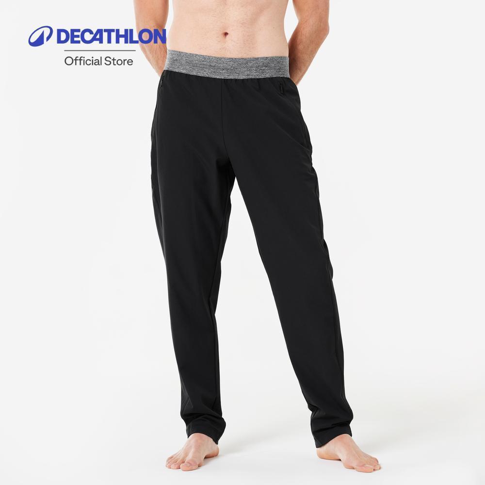 Decathlon Men’S Lightweight Dynamic Yoga Bottoms กางเกงผู้ชายใส่เล่นไดนามิกโยคะผ้าทอ – Black – โปรปัง
