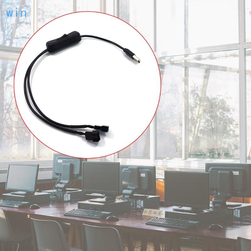 Win USB ถึง 3 4-Pin 5V PWM CPU สําหรับพัดลมเคสเชื่อมต่อ USB ถึง 3Pin 4Pin พร้อม ON TO