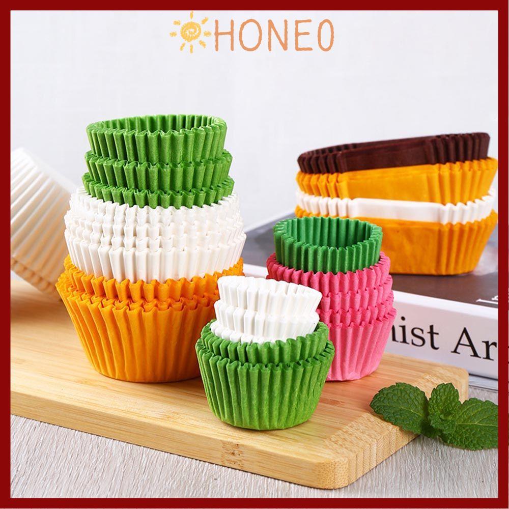 HONE 500/1000PCS เค้กถ้วยกระดาษ DIY ถ้วยอบเครื่องมือขนมอุปกรณ์ปาร์ตี้กรณีมัฟฟิน