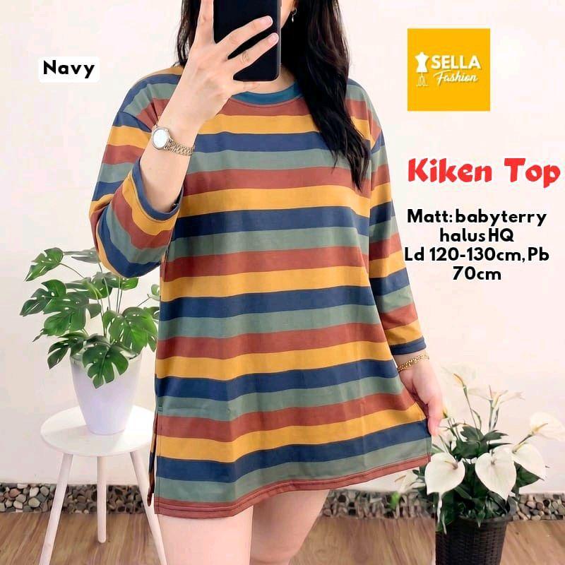เสื้อยืดท็อป Kiken Jumbo Oversize แถบยืดหนา