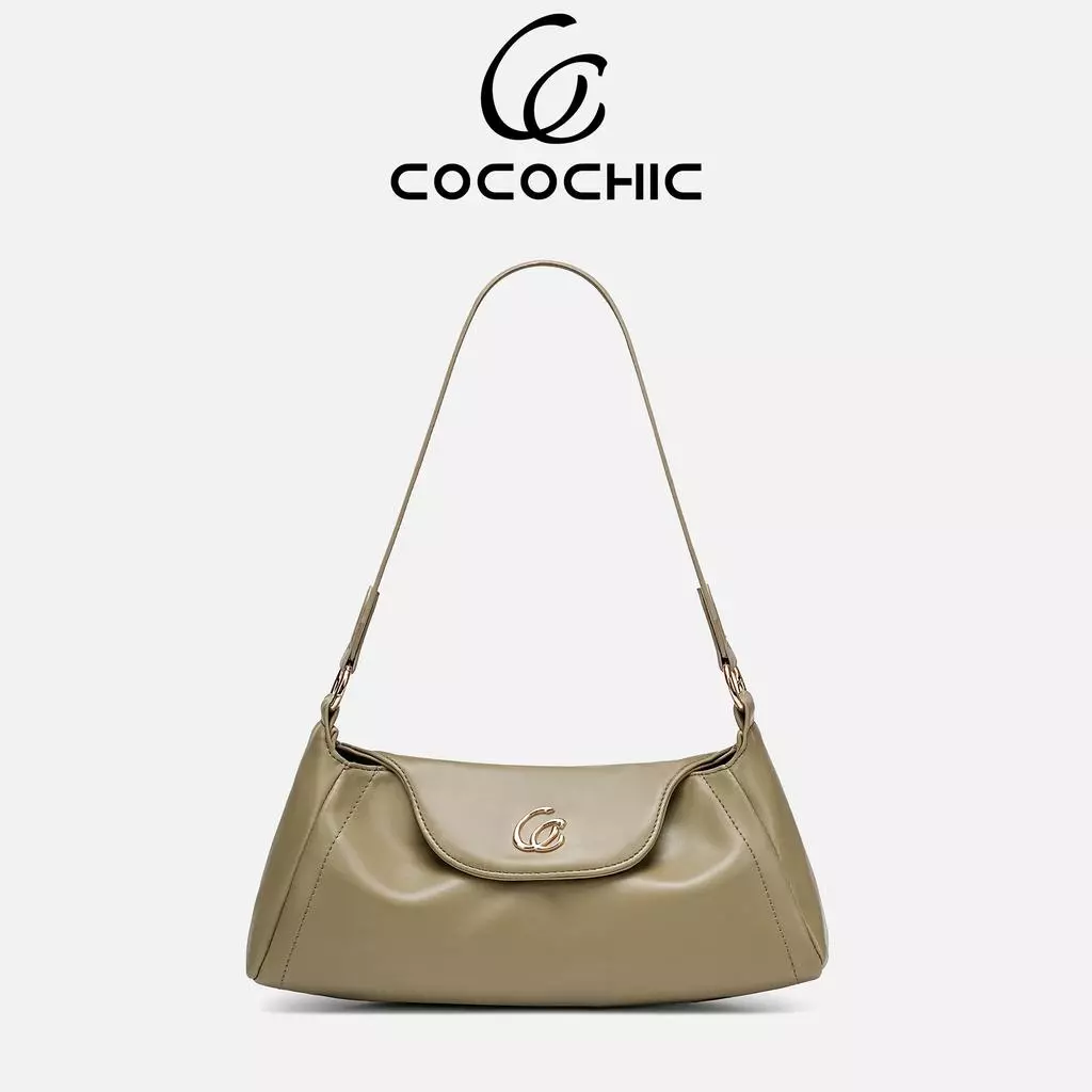 【COCOCHIC】กระเป๋าสะพายไหล่ทรงคลาสสิก แบบฝาปิดซอฟต์ สายสะพายกว้างใส่สบาย ใช้งานได้ทุกวัน