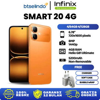 Infinix Smart 20 4/64GB 4/128GB | Layar 6.78inc | 5200mAh | Mediatek Helio G81 Ultimate | Garansi Resmi