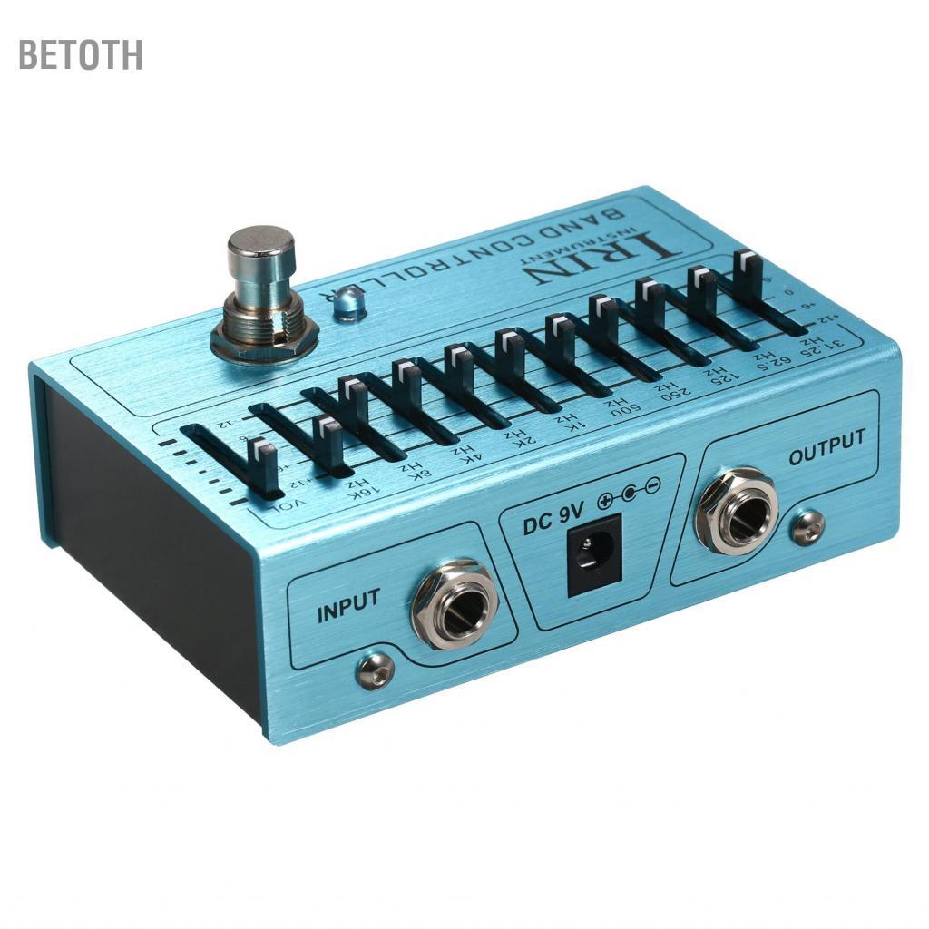 Betoth Betoth fangzi 10-Band EQ กีตาร์ MINI Equalizer พร้อม True BYPASS สำหรับเบสอลูมิเนียมอัลลอยด์-