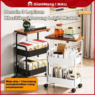 GiantMeng-Rak Penyimpanan 3 Susun Beroda Multifungsi | Troli Organizer Dapur Ruang Tamu Kamar Tidur Hemat Ruang