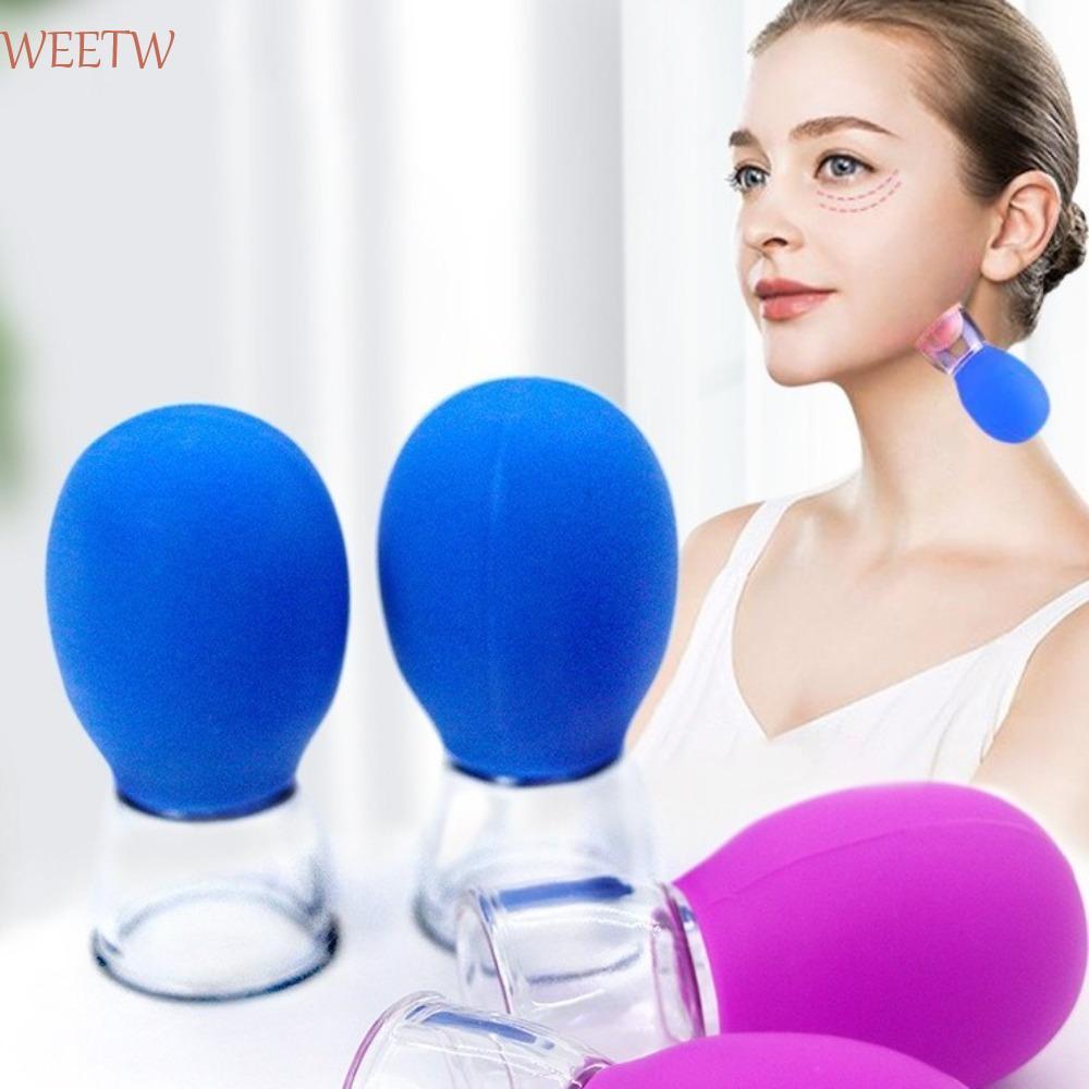 WEEKW ขวดนวดขูดผิว, ถ้วยป้องสีสุ่ม ถ้วยนวดหน้า, คอ PVC ยกกระชับผิวถ้วยสูญญากาศ Home Beauty