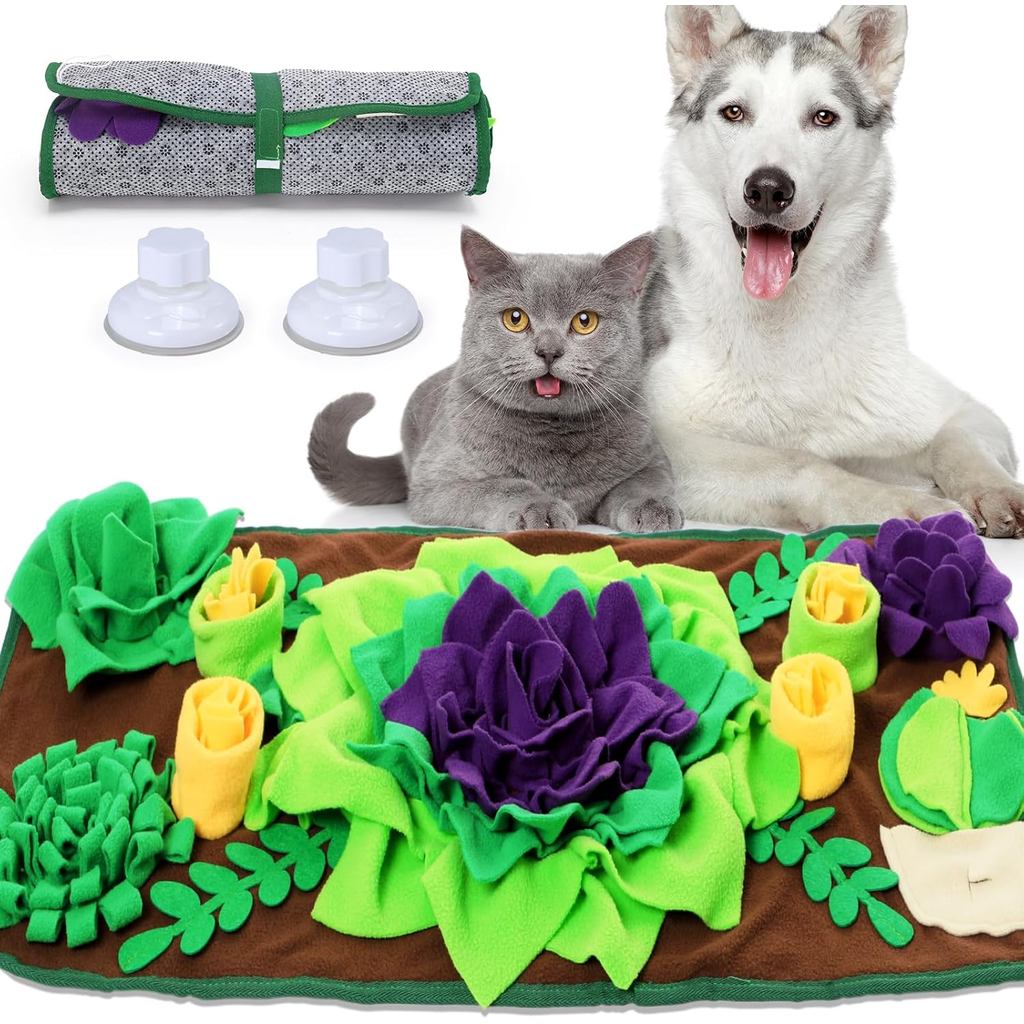 CiyvoLyeen Snuffle Mat สําหรับสุนัขขนาดเล็กและขนาดกลางและแมว, 30.7x 15.7 Dog Feeder Puzzle Enrichmen