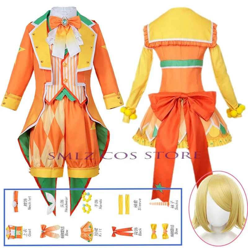 ชุดคอสเพลย์ดีไซน์เสมือนจริงของโอเรนจ์ริน-len จากAnime Pjs k stage เหมาะสำหรับเด็กหญิงและเด็กชาย