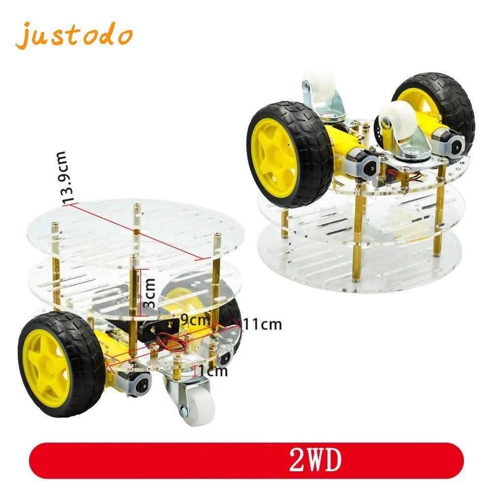 [JUSTODO] หุ่นยนต์ติดตามการหลีกเลี่ยงอุปสรรค, พร้อมมอเตอร์ 2WD/4WD แชสซีรถหุ่นยนต์อัจฉริยะมืออาชีพ DIY มอเตอร์ชุดแชสซีรถหุ่นยนต์การเรียนรู้