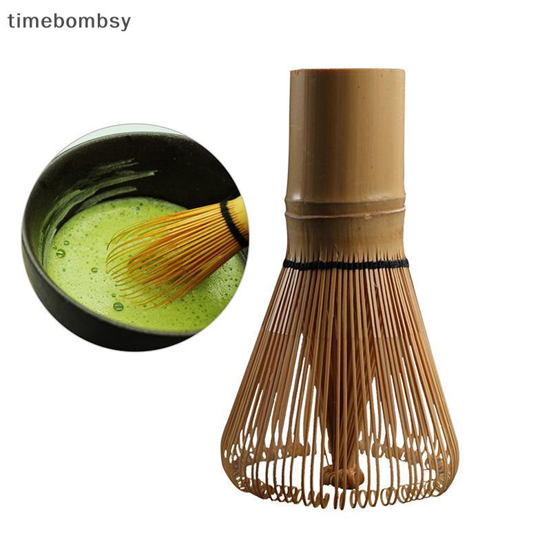 (time) ไม้ไผ่พิธีญี่ปุ่น 80 Matcha Powder Whisk Green Tea Chasen Brush Tools (TH)