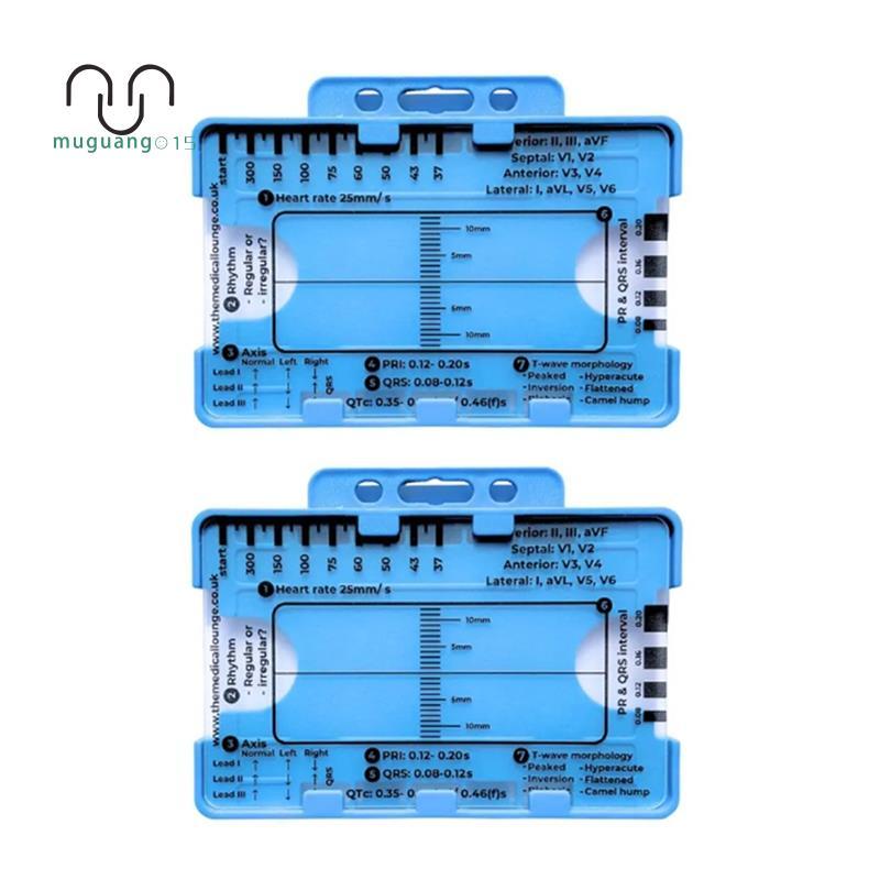 [ขาย M5]2PCS ECG 7 Step Ruler ECG 7 Step Ruler สําหรับ ECG 7 Step Ruler ไม้บรรทัด, แบบพกพา ECG Asses