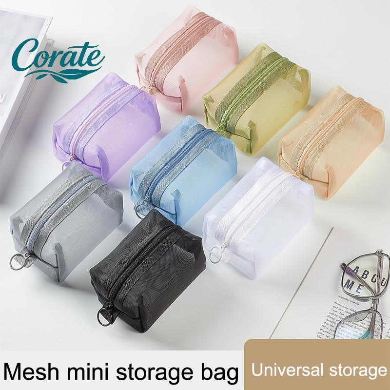 [Crate] กระเป๋าเครื่องสําอางตาข่าย Lipsti กระเป๋าเก็บกระเป๋าใส่เหรียญเคสหูฟังออแกไนเซอร์สายเคเบิลข้อมูล ID Card Bank Card Storage