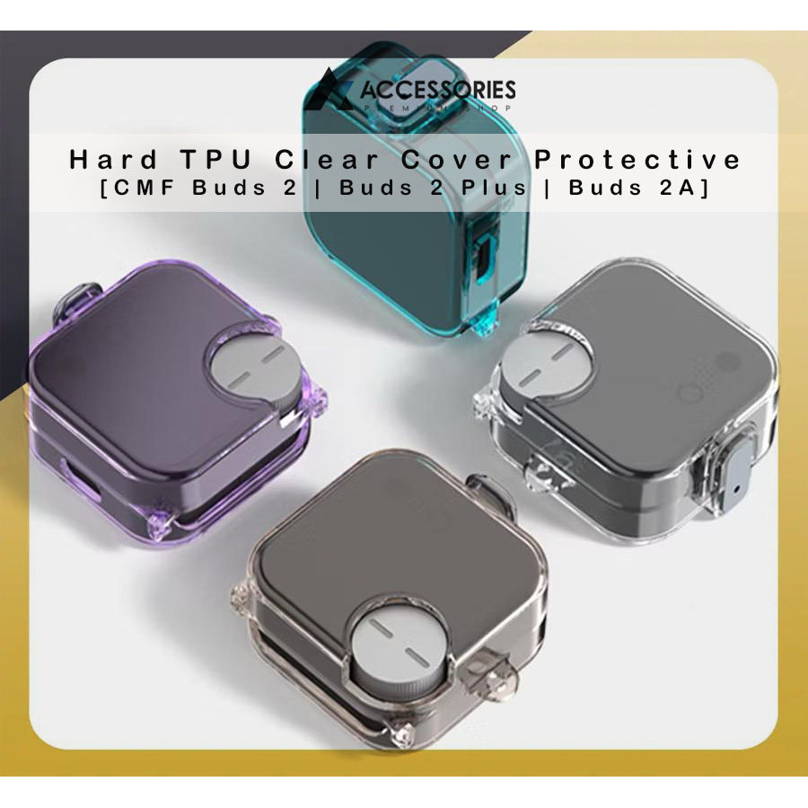 Hard TPU โปร่งใสสําหรับ CMF Buds 2 CMF Buds 2 Plus CMF Buds 2A ฝาครอบป้องกันพร้อมล็อคและตะขอ EarPhon