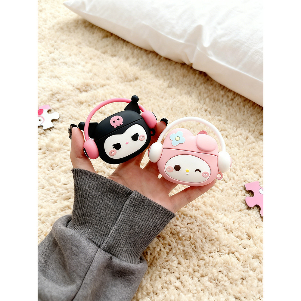 airpods 4 case เคส airpods 4 ฟังเพลง Kuromi เหมาะสําหรับ airpods4 เคสป้องกัน Apple airpodspro เคสหูฟ