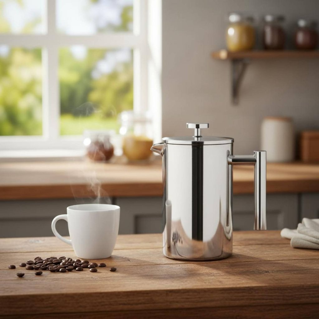 ความจุขนาดใหญ่สแตนเลสฝรั่งเศสกด 2-in-1 ฟังก์ชั่น French Press Coffee Brewer Fine ตาข่ายกรองสําหรับสํ
