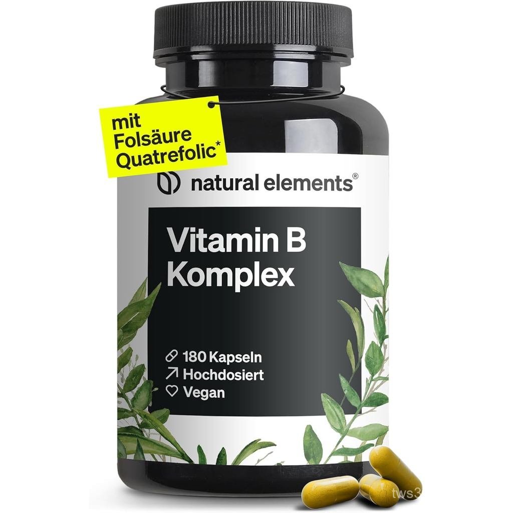 แท็บเล็ตวิตามิน B สังเคราะห์ธรรมชาติ 180 เม็ด - รวมวิตามิน B 8 ชนิด (B1, B2, B3, B5, B6, B7, B9, B12