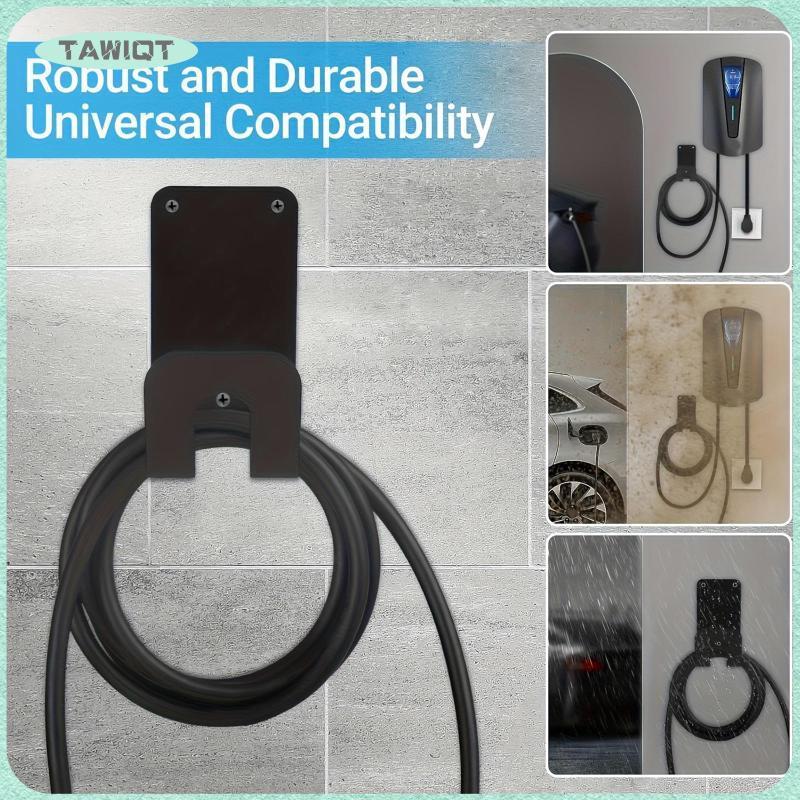 [tawiqt.th] EV Charger Cable Holder Bracket Sturdy Electric Vehicle Charger Storage Easy