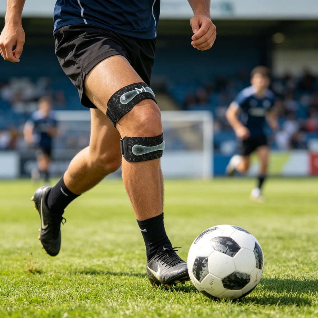 สายรัดพยุงเข่า Patellar Stabilizer ขนาดปรับได้ สบายสำหรับวิ่ง ฟุตบอล เดินป่าและเทนนิส