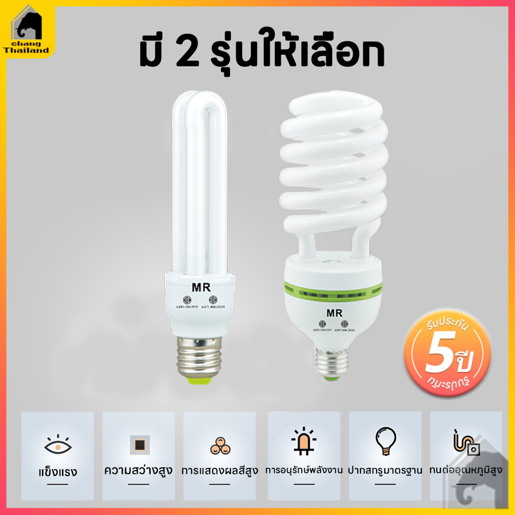 หลอดไฟเกลียว ไฟ LED หลอดไฟ ไฟแต่งห้อง หลอดประหยัดไฟ ขั้วเกลียวE27 รุ่นเฮอริเคน 40W 85W 125W