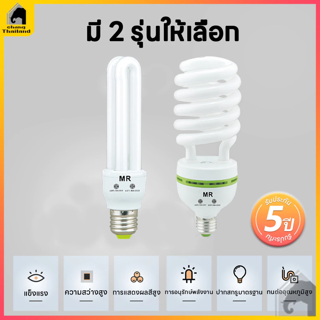 หลอดไฟเกลียว ไฟ LED หลอดไฟ ไฟแต่งห้อง หลอดประหยัดไฟ ขั้วเกลียวE27 รุ่นเฮอริเคน 40W 85W 125W