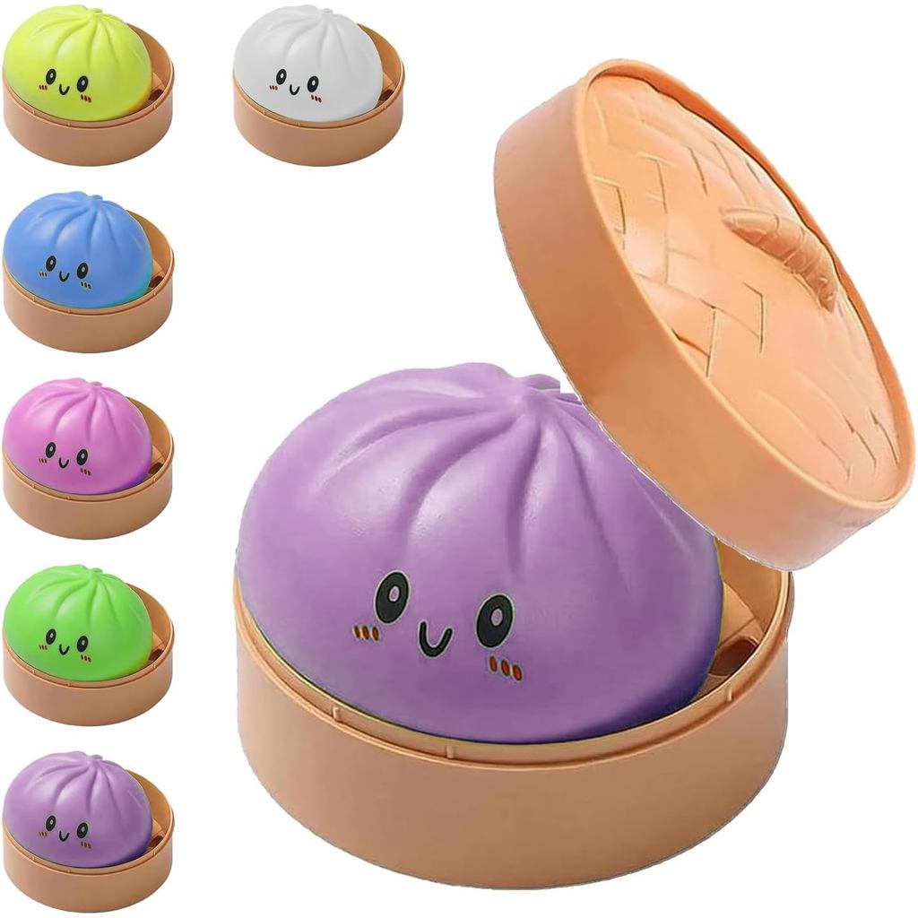 Dumpling Squishy Stress Ball, 8.5 ซม./3.35 นิ้วนุ่มบีบ Fidget Sensory ของเล่น, Mystery Dumpling Decompression Dough สําหรับผู้ใหญ่ความวิตกกังวลบรรเทา, 1 แพ็ค
