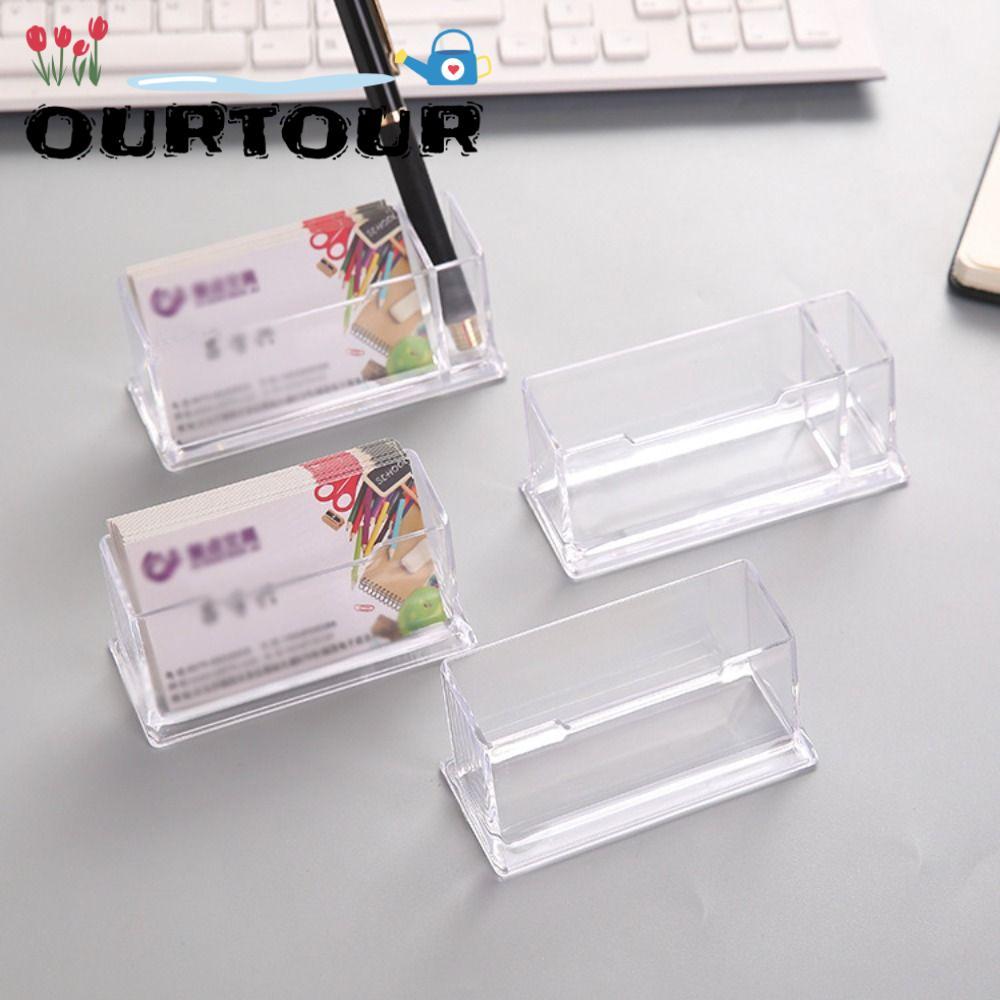 URTOUR Business Card , Location Card Organizer Creative Desktop Shelf Box, Transparent Acrylic Displ
