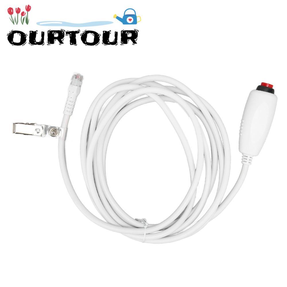 URTOUR สายพยาบาลทดแทน, หัวคริสตัล 9.8ft สายเรียกพยาบาล, สายเคเบิลปุ่มกดปลั๊ก 6P4C สากล Healthcare Fa
