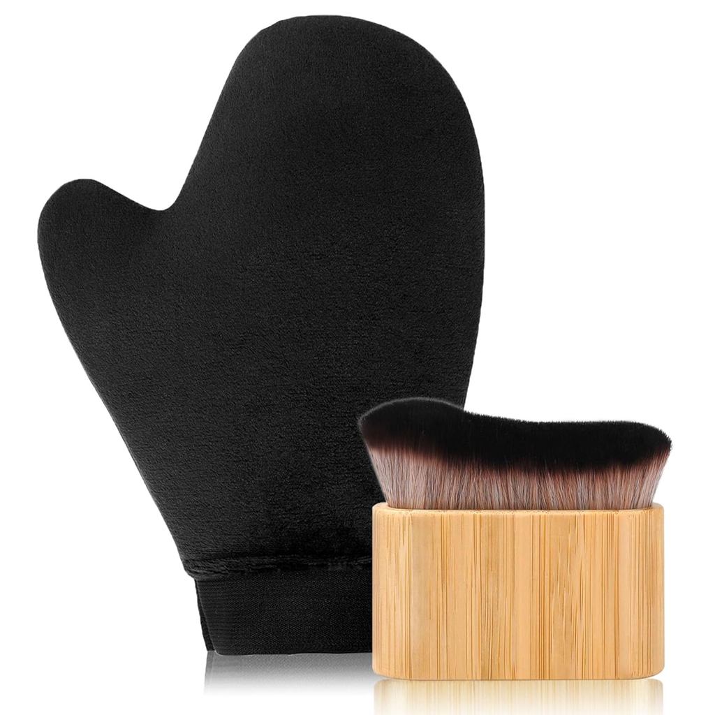 2 in 1 Tanning Mitts Self Tanner Mitt Applor Self Tanning Mitt และแปรง, Tanning ถุงมือสําหรับ Self T