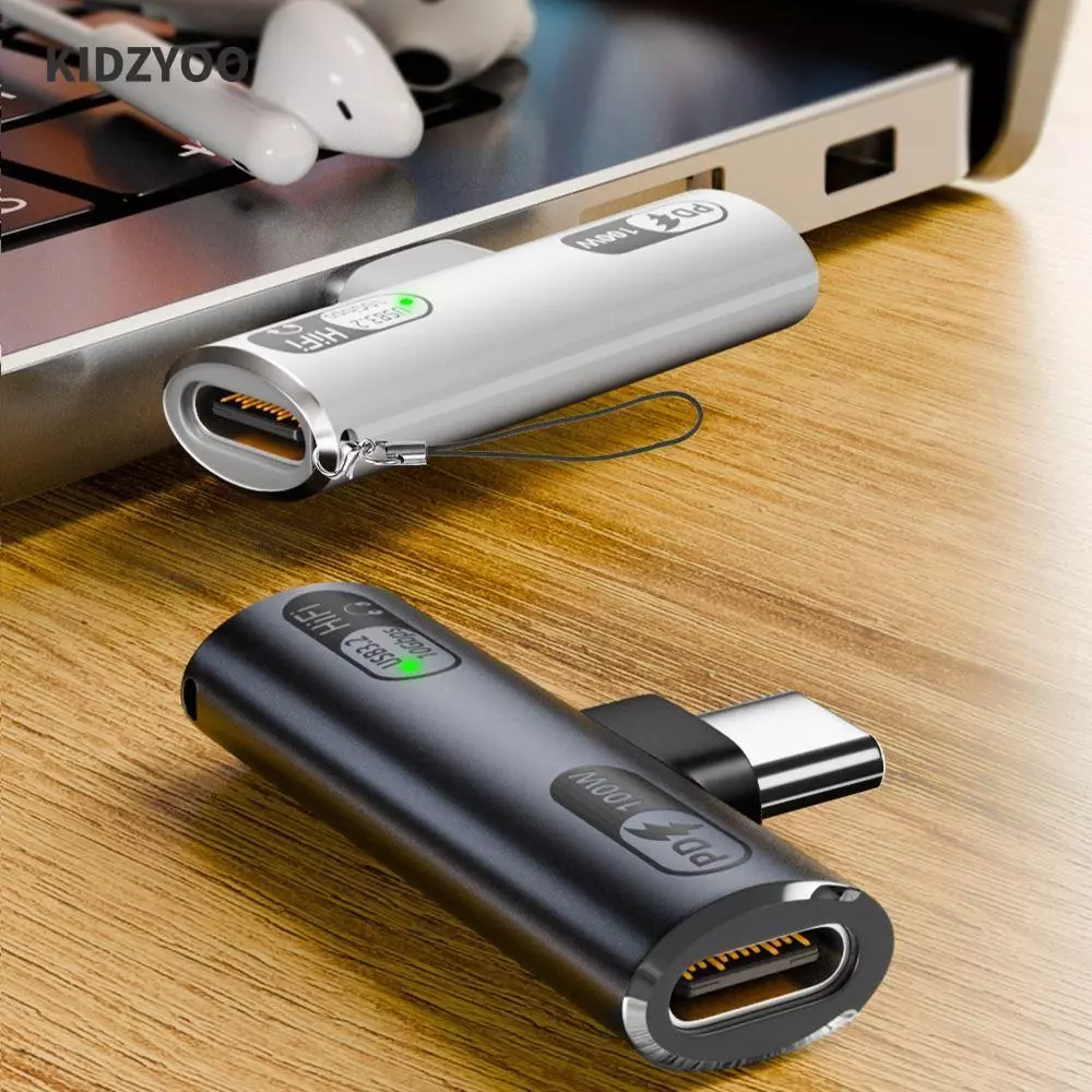 KIDZYOO อะแดปเตอร์เสียง Type C, PD 100W 10Gbps USB-C หูฟัง Converter, Professional Fast Charging USB 3.2 Gen 2 ใน 1 OTG อะแดปเตอร์แล็ปท็อป/โทรศัพท์มือถือ