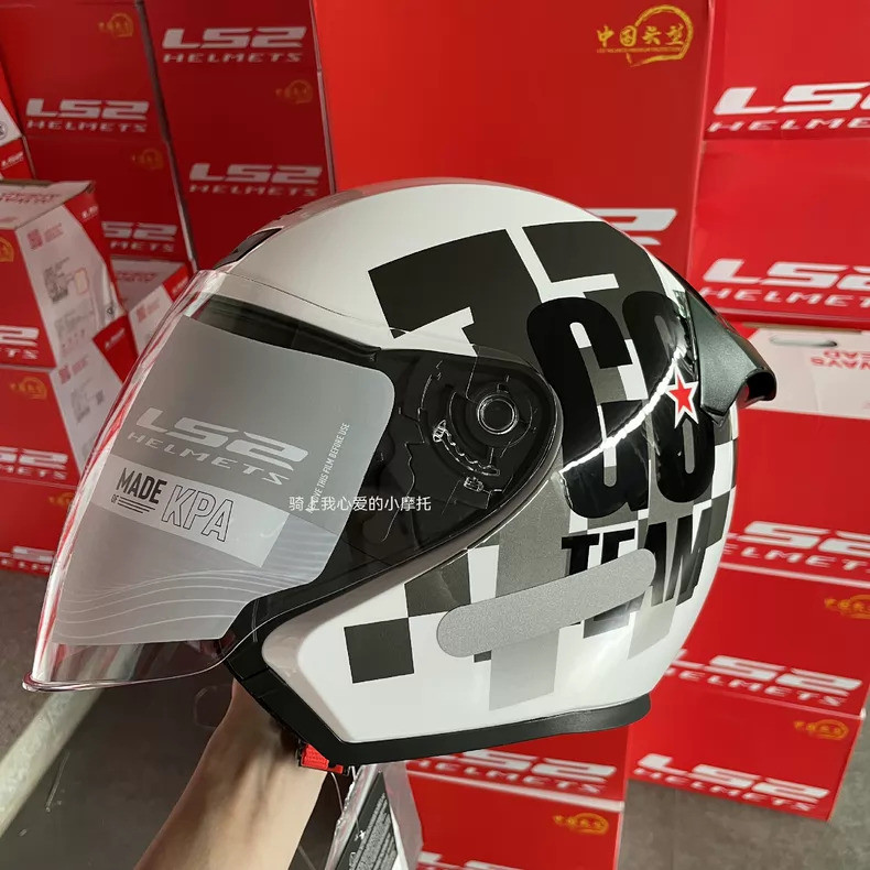 #LS2四分之三头盔[New Date New National Standard] LS2 OF608 Half Helmet Three Quarter Helmet New 3C New Nat