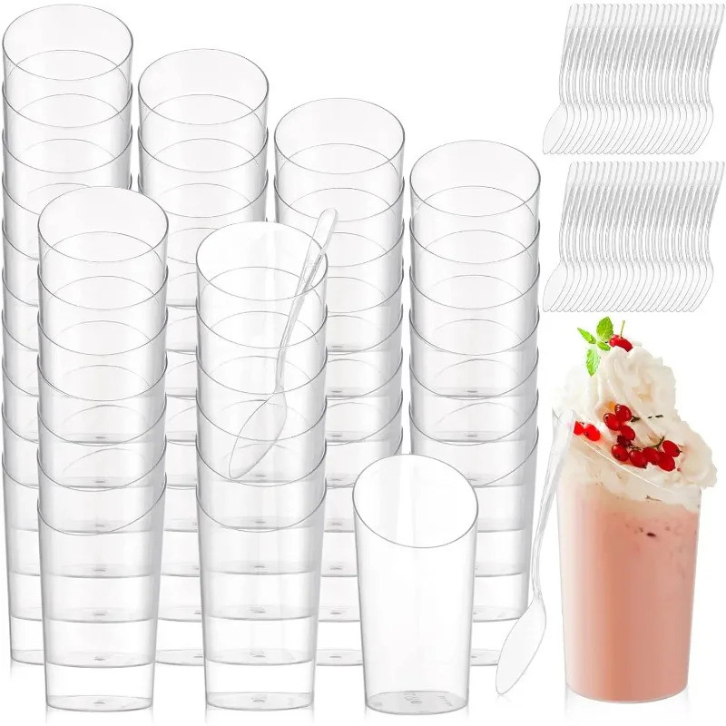 5/10 70ml Ice-Cream Cups Plastic Pudding Cups Mousse Dessert Picnic Party Packing Dessert Cups Chris