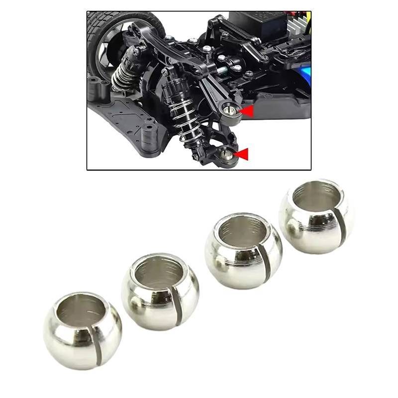 TimeHee 4 ชิ้น TT02 Suspension Ball 54559 อลูมิเนียมแรงเสียดทานต่ํา Fit 1 10 RC รถปรับปรุง Suspensio