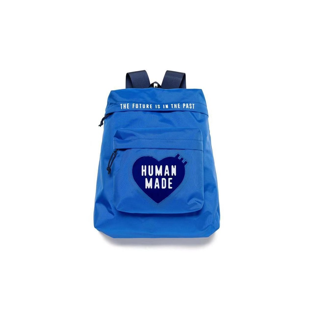 Street Wear HUMAN MADE กระเป๋าเป้สะพายหลังน้ําหนักเบาไนลอนกระเป๋าเป้สะพายหลังผ้า Oxford กระเป๋านักเรียนนักเรียนกันน้ํา