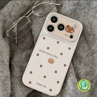 หมีน่ารักเคสโทรศัพท์สําหรับVivo V70 Elite FE V60 V60E V50 V50E V40 V30 V29 V29E V27 V27E V25 V25E V23 V23 V23E Pro 5G 4G PUหนังกรณี 3Dการ์ตูนจุดอ่อน