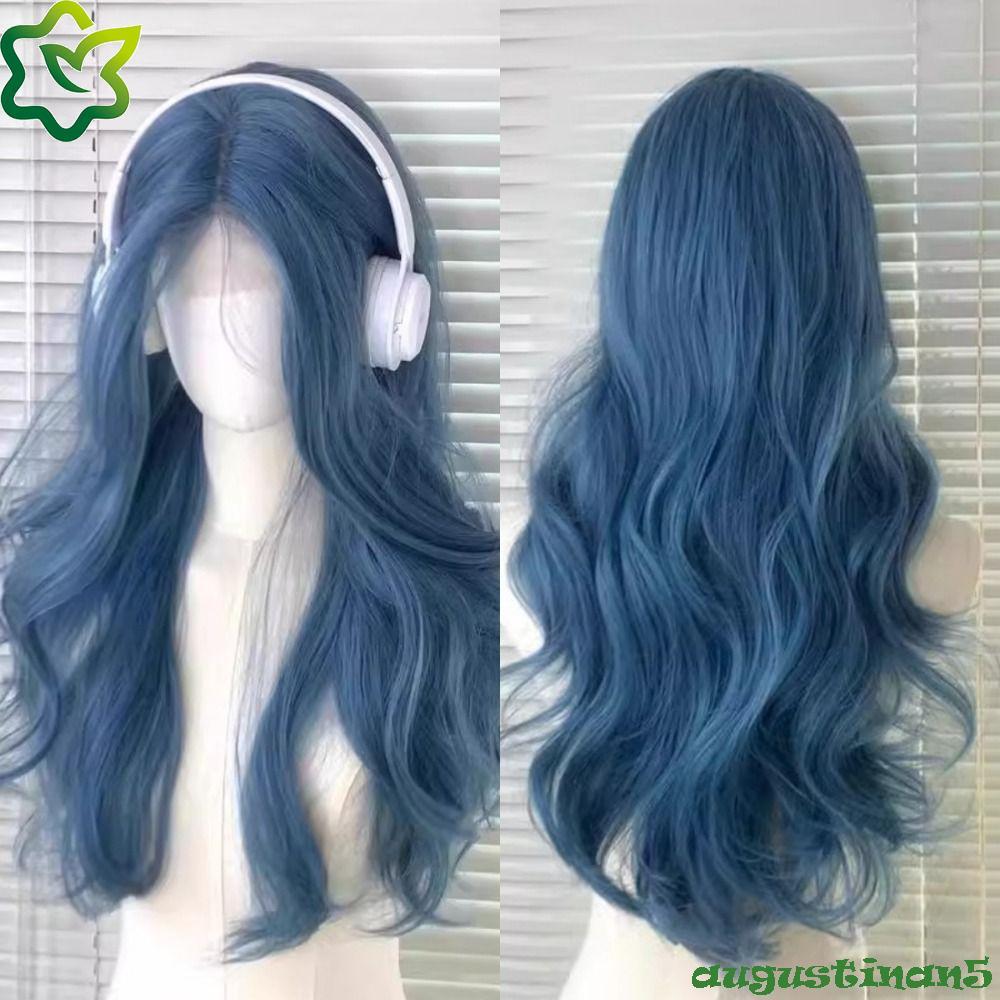 วิกผมญี่ปุ่นทรงผมหยิกยาวสีฟ้าคลื่นทะเล ทนความร้อน สำหรับคอสเพลย์โลลิต้าและใช้งานทั่วไป