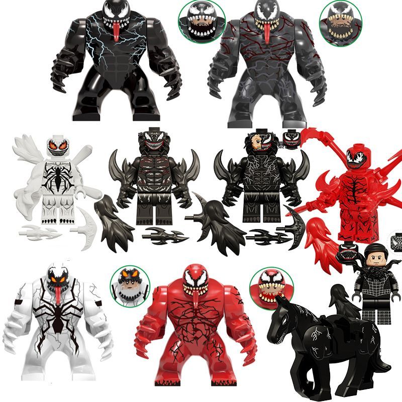 ใช้งานร่วมกับ Lego Superhero Riot Serum Venom Horse Black Venom Minifigure ประกอบอาคารบล็อกของเล่นเด