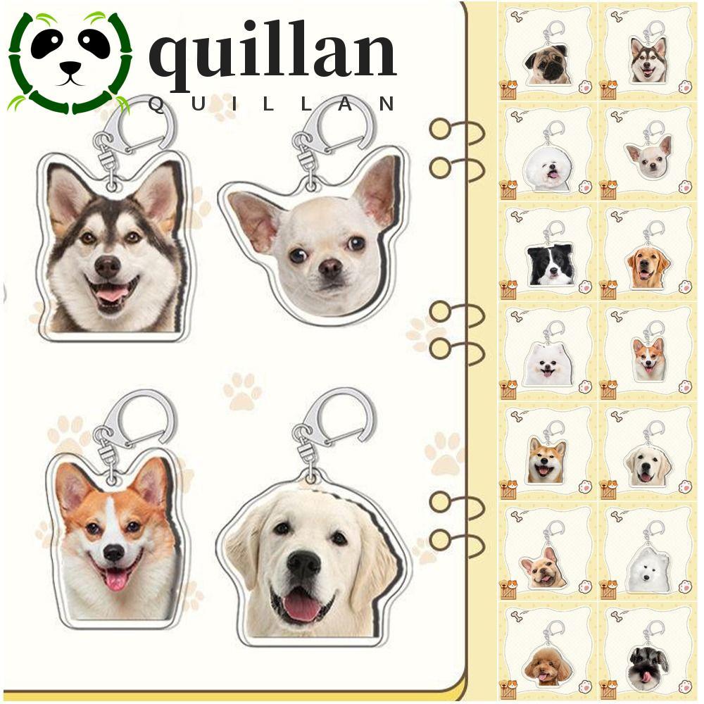 QUILLAN Border Collie Dog Keychain, Samoyed Poodle Labrador Puppy Pendant, Cute Husky Pug Cute Acryl