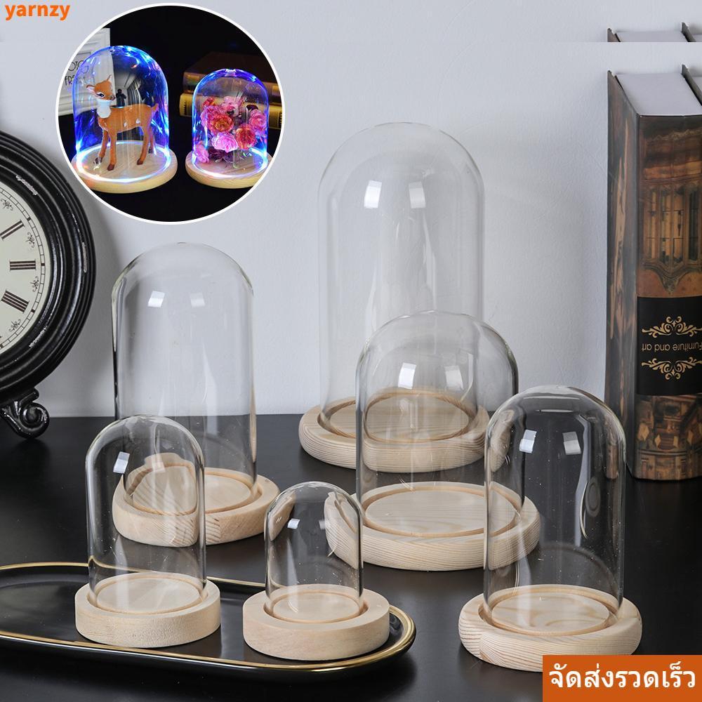 จัดส่งรวดเร็ว YARNZY แก้ว Clche Fairy Lights ตกแต่งบ้าน Terrarium ขวดโปร่งใส Jar ดอกไม้กล่องเก็บ