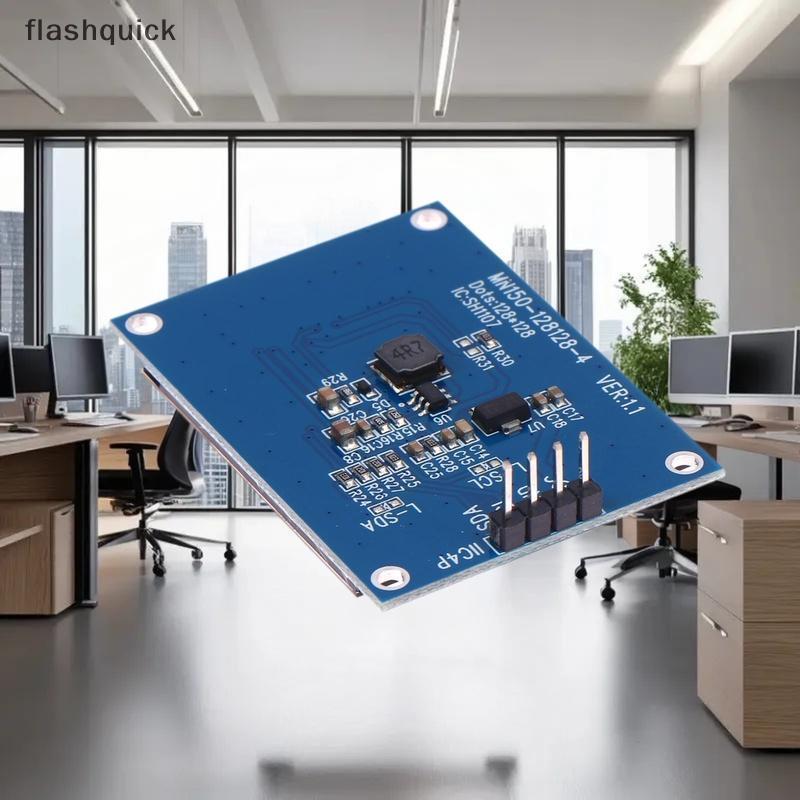 Flashquick 1.5 นิ้ว OLED จอแสดงผล LCD โมดูล 4 Pin IIC หน้าจอ LCD SH1107 อินเทอร์เฟซไดร์เวอร์ Monochr