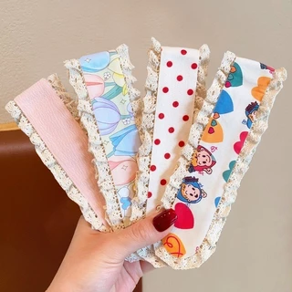 แถบคาดศีรษะแฟชั่นเกาหลีสำหรับเด็กสาว ลายดอกไม้แบบถัก Velcro สติกเกอร์ประดับผม