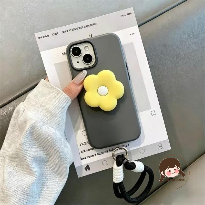 ดอกไม้สีเหลืองเรียบง่ายขาตั้งสีลูกกวาดเคสโทรศัพท์สําหรับRealme C85 Pro C83 C75 C75X C73 C71 C67 C65 