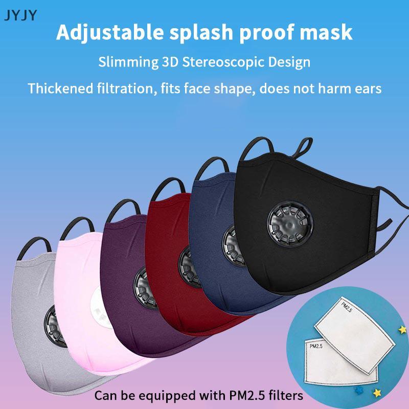 Jyjy หน้ากาก PM2.5กันฝุ่นกันมลพิษผ้าฝ้ายแบบเสียบปลั๊กได้ซักและนำกลับมาใช้ใหม่ได้สำหรับการเดินทางใช้ได้ทั้งชายและหญิง