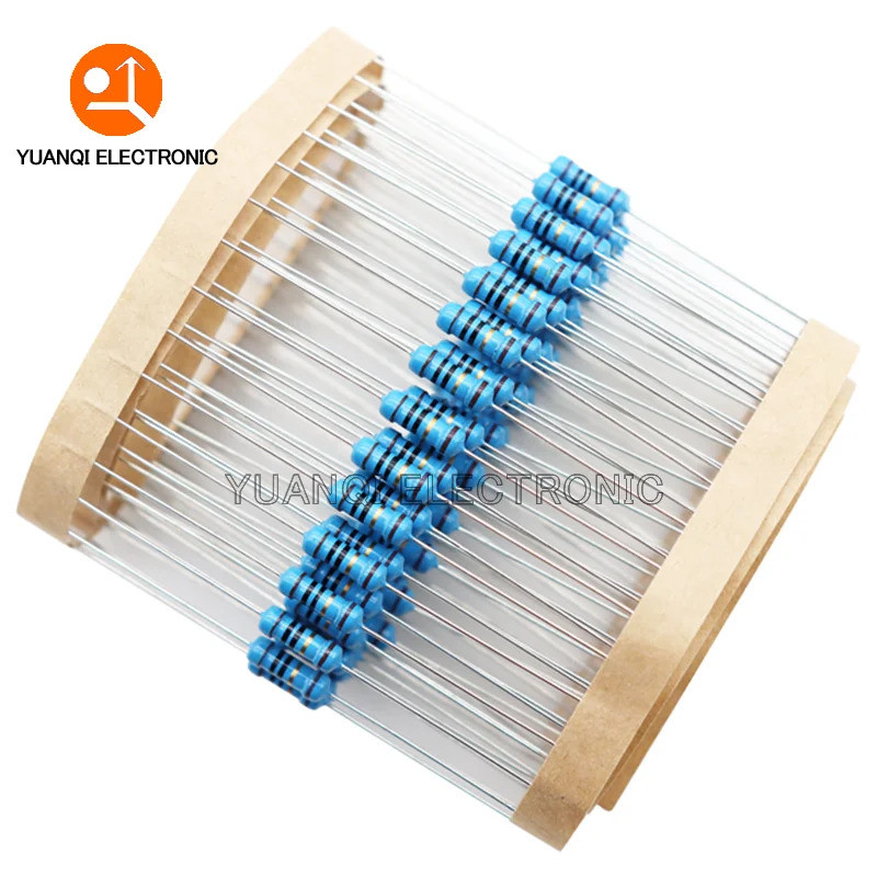 50pcs 1/2W โลหะฟิล์ม resistor 0R-4.7M 0.1R 150R 200R 240R 470R 1K 2.4K 4.7K 10K 24K 51K 750K 0.1 0.2