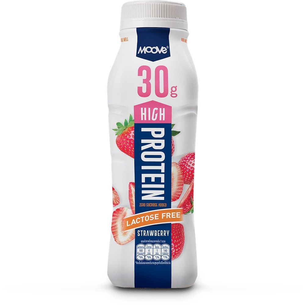 [สินค้าส่งด่วน] มูฟ นมโปรตีนสูงแลคโตสฟรี รสสตรอว์เบอร์รี 310 มล. MOOVE HIGH PROTEIN MILK STRAWBERRY 310 ML