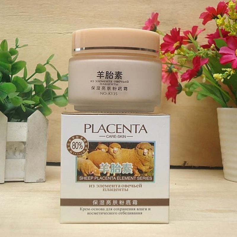 J3readystock Rebecca Sheep Placenta Moisturizing Brightening Foundation Cream 80g Moisturizing Oil C