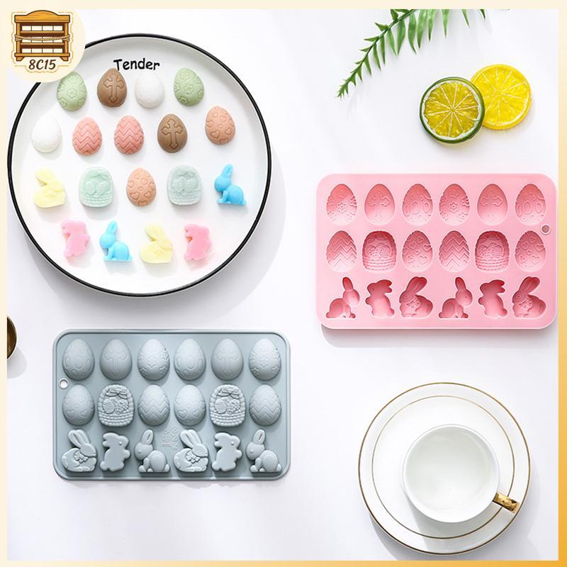 [8C15] แม่พิมพ์ซิลิโคน Egg Bunny แม่พิมพ์อบขนม 18 ช่องสําหรับตกแต่งเค้ก DIY ช็อคโกแลต ขนม ขนมปัง ก้อ