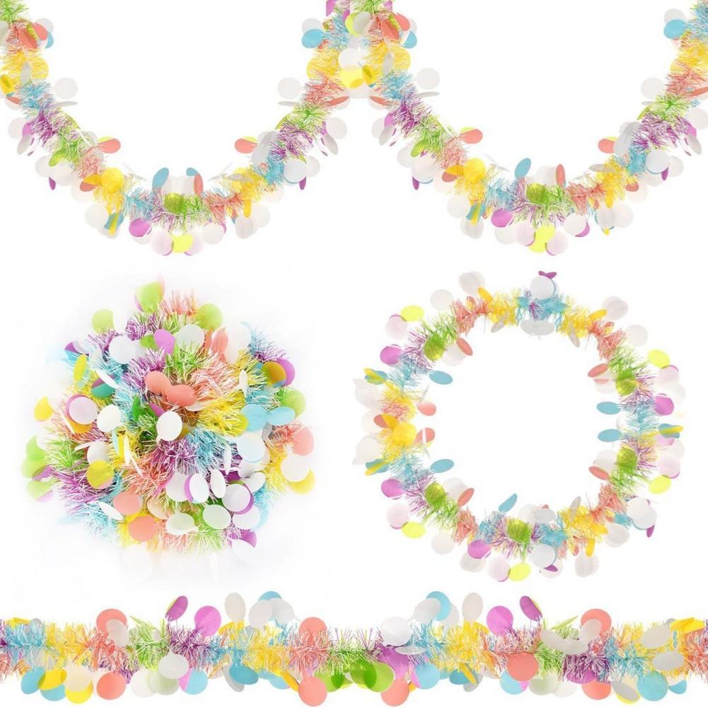 สีสัน Party Streamer - Cut-to-fit Sparkly Fringe สําหรับอีสเตอร์และงานปาร์ตี้ฤดูใบไม้ผลิ, ตาราง & H3