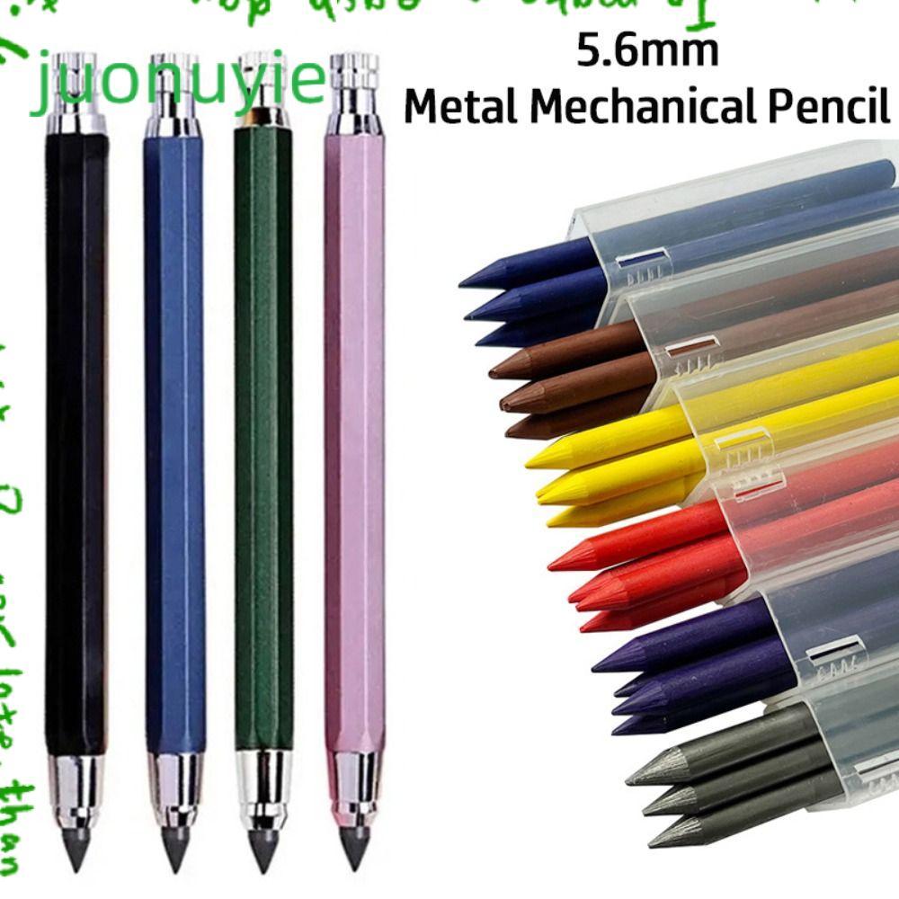 JUONUYIE ดินสอกล,วาดเขียนเครื่องมือ 5.6 มม.ดินสออัตโนมัติ,โลหะสร้างสรรค์ 2B/4B/6B/8B ดินสอเติม Sketc
