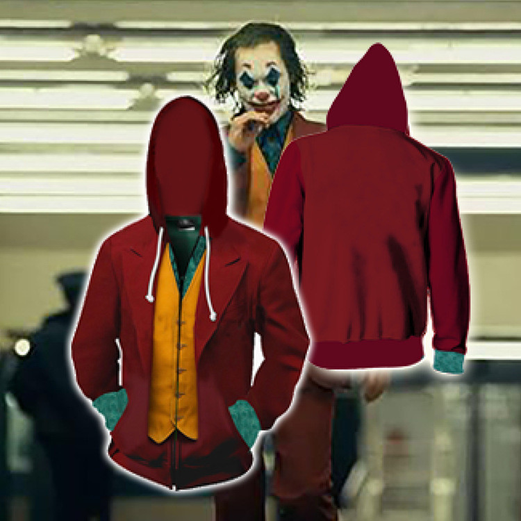 Joker Zipper Hoodie 3D พิมพ์แจ๊กเก็ตแฟชั่น